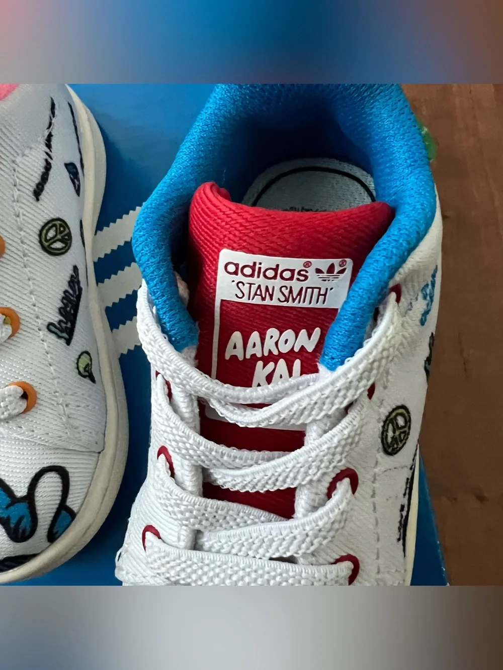 adidas baby White Canvas Sneakers with Pink, Blue, Yellow and Red Accents